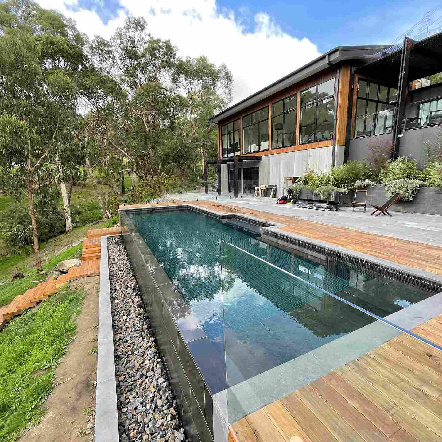 Infinity Pool on Sloped Yard